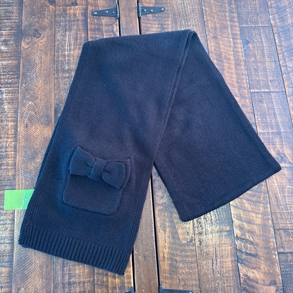 Kate Spade Bow Knit Scarf with Pockets